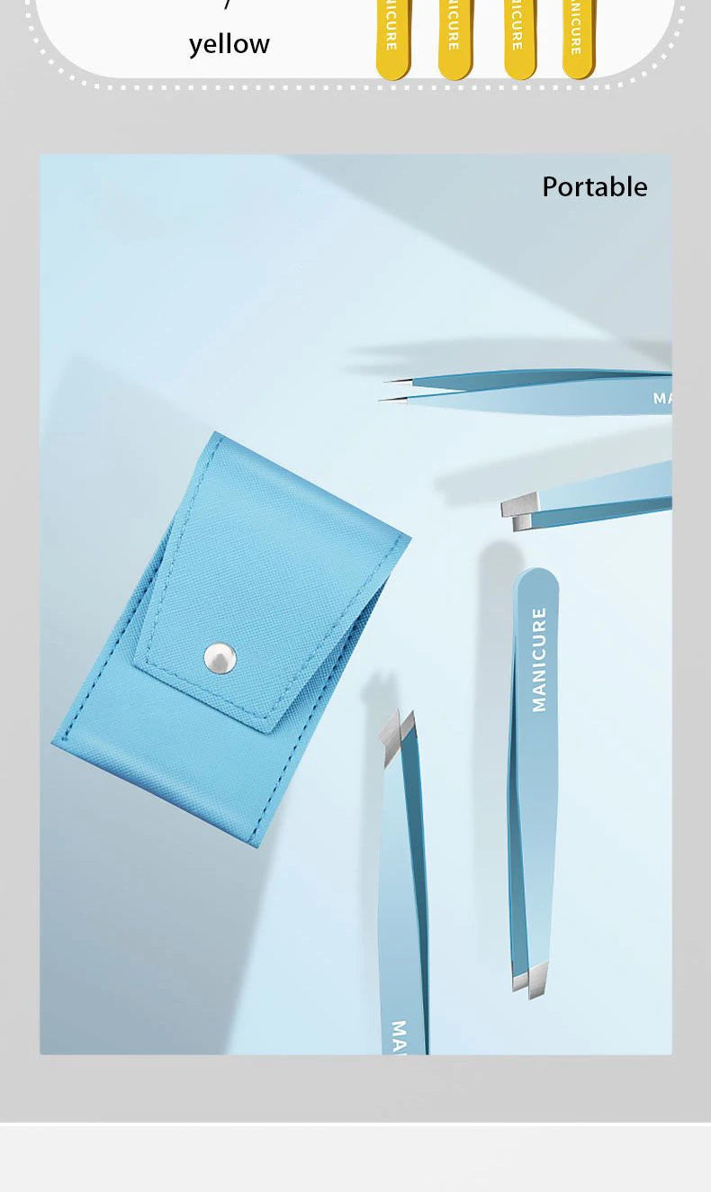 Eyebrow Tweezer Colorful Hair Beauty Fine Hairs Puller Stainless Steel Slanted Eye Brow Clips Removal Makeup Tools