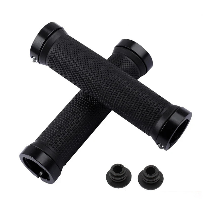 Bicycle Rubber Grips MTB Alloy Lock Bilateral Lock Handlebar Grips Anti Slip Cycling Handlebar Sleeve BMX Bicycle Accessories