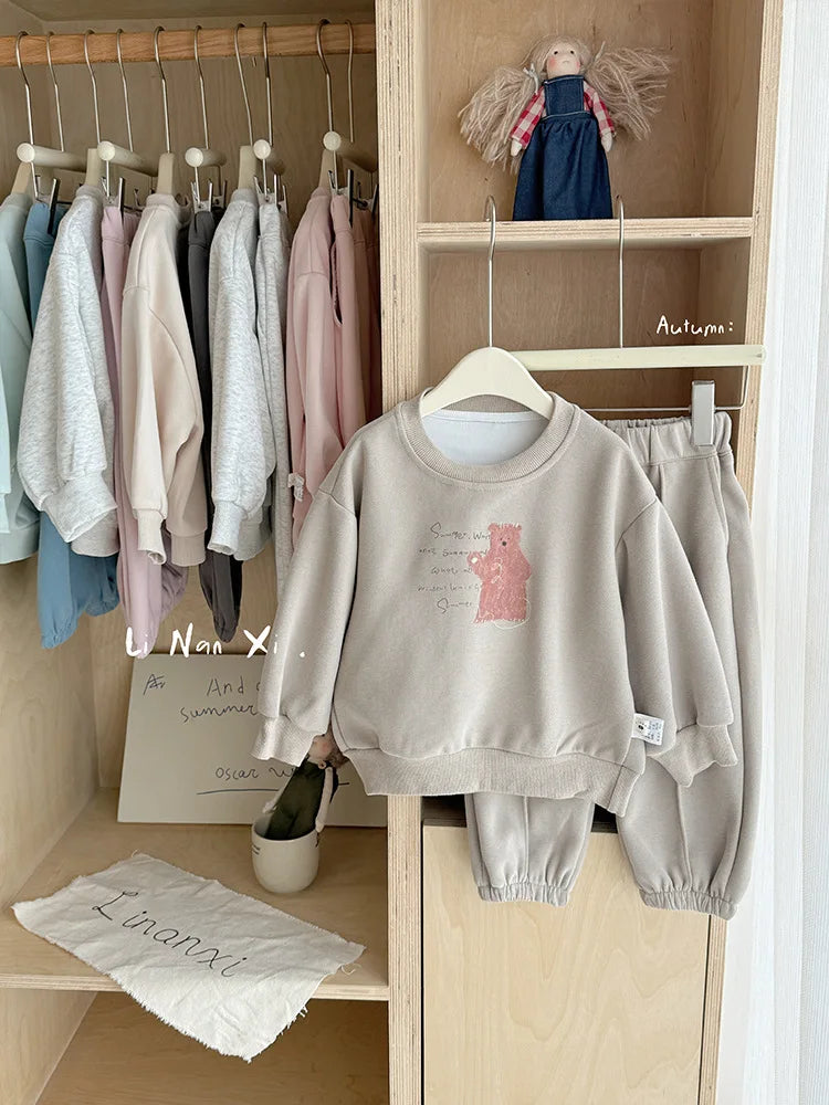 Kids Clothes Sets 2025 Autumn Winter Sport Suits for Boys Cartoon Sweatshirts+pants Tracksuits for Girls Toddler Outfits Sets