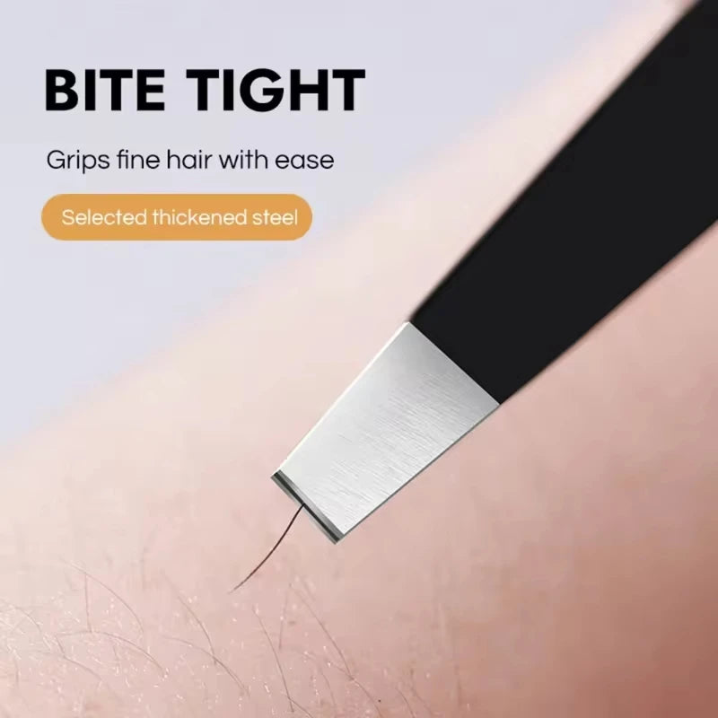 Stainless Steel Eyebrow Tweezers - Precision Hair Removal And Shaping Tool for Women and Men -  Durable And Comfortable Grip