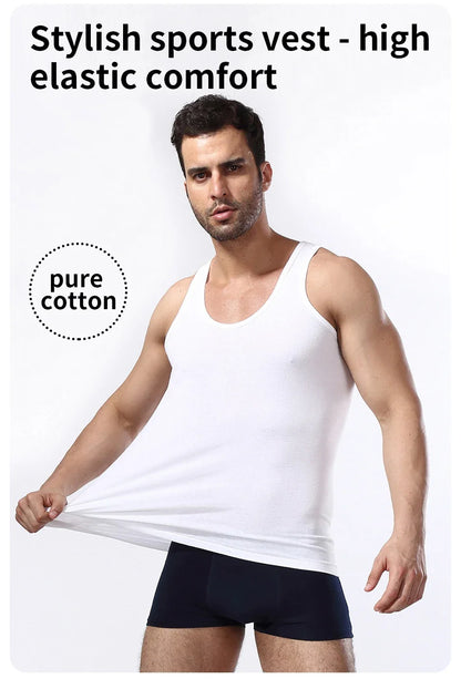 European and American Sizes Cotton MEN'S Vests Young MEN'S Sports Fashion Bottoming Vests Middle-aged and Old plus Size Vests