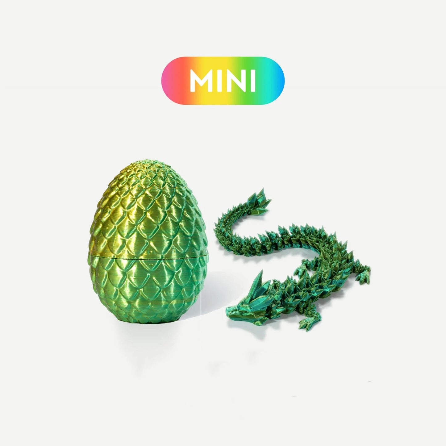 22cm 3D Printed Dragon 8.5cm Dragon Egg Crystal Dragon Egg Funny Home Office Decoration Cool Chinese Festival Dragon Figurine