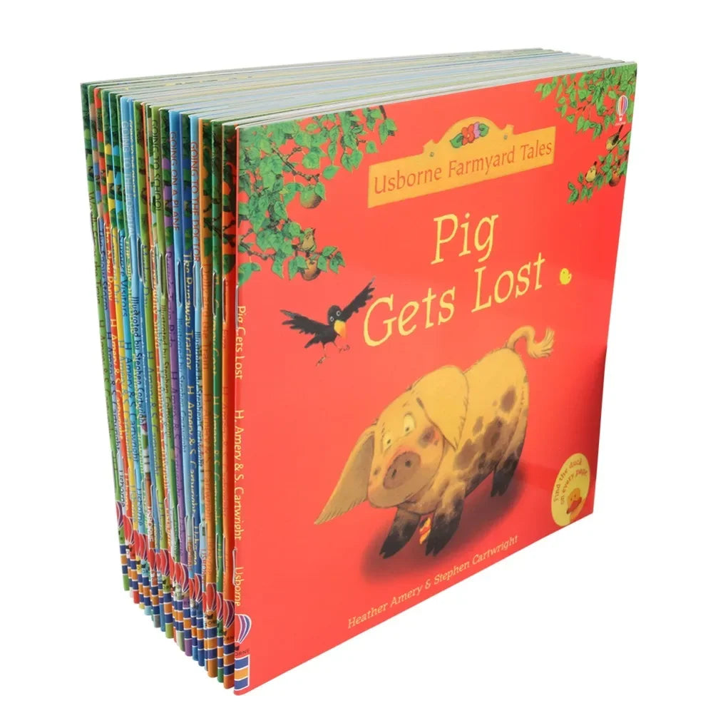 20 Books/set 15x15cm Usborne Farmyard Tales Series Children Baby Famous Farm Story English Picture Book Parent Child Reading