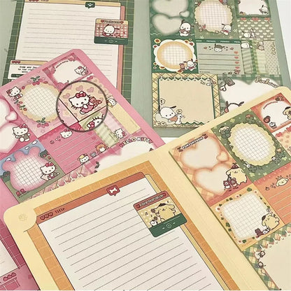 Kawaii Cartoon Hello Kitty Paste Sticky Note Mymelody Cinnamoroll Cute Kuromi Notebook Student School Office Stationery