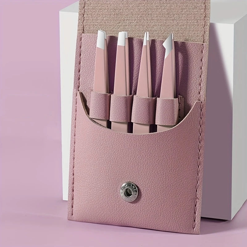 Eyebrow Tweezer Colorful Hair Beauty Fine Hairs Puller Stainless Steel Slanted Eye Brow Clips Removal Makeup Tools