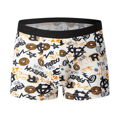 10-piece men's random fashion printed underwear Europe and large size sexy men comfortable wild boyshort elastic waist pants.