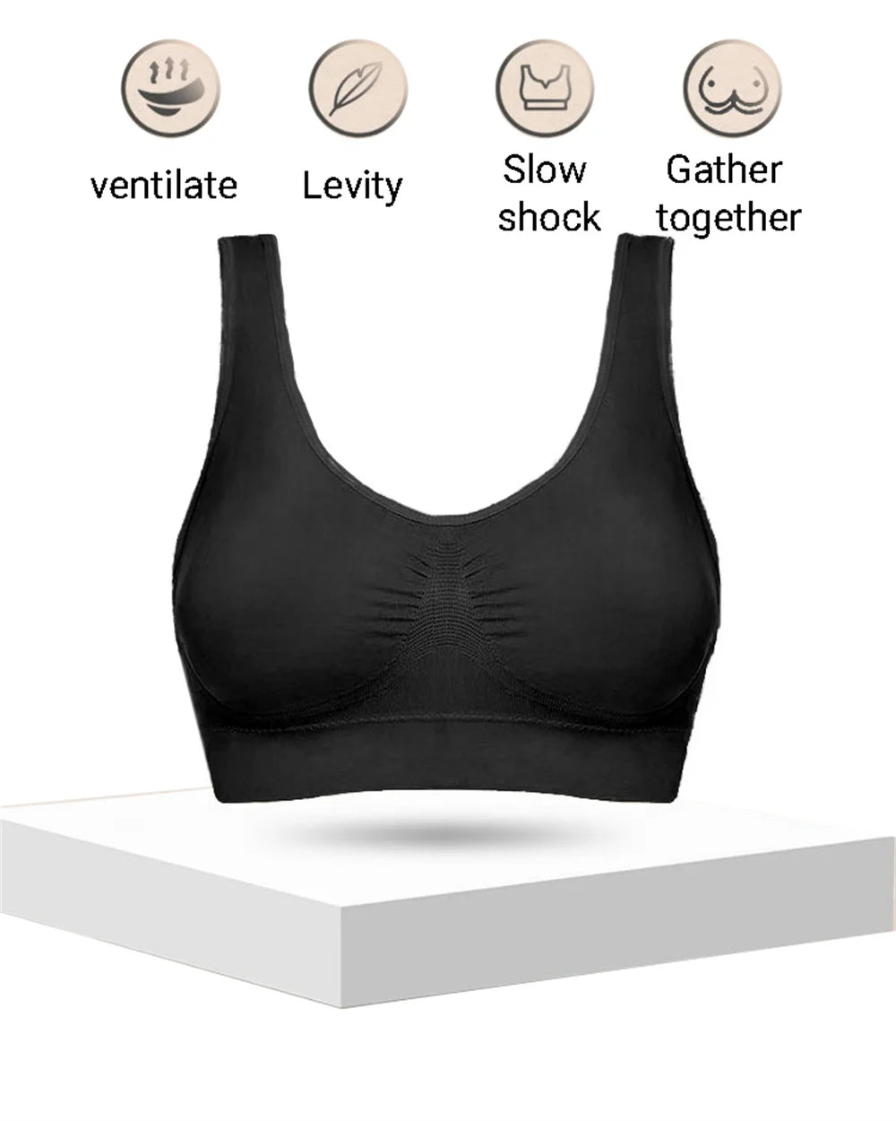 Women'S Seamless Bra For Women Crop Top Black Vertical Stripe Breathable Sports Bra Fitness Tube Tops Yoga Underwear Sports Bra