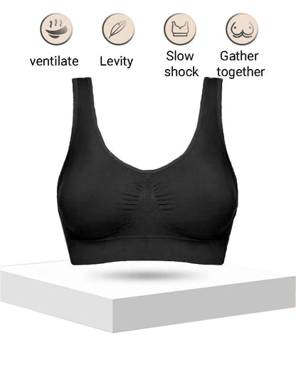 Women'S Seamless Bra For Women Crop Top Black Vertical Stripe Breathable Sports Bra Fitness Tube Tops Yoga Underwear Sports Bra