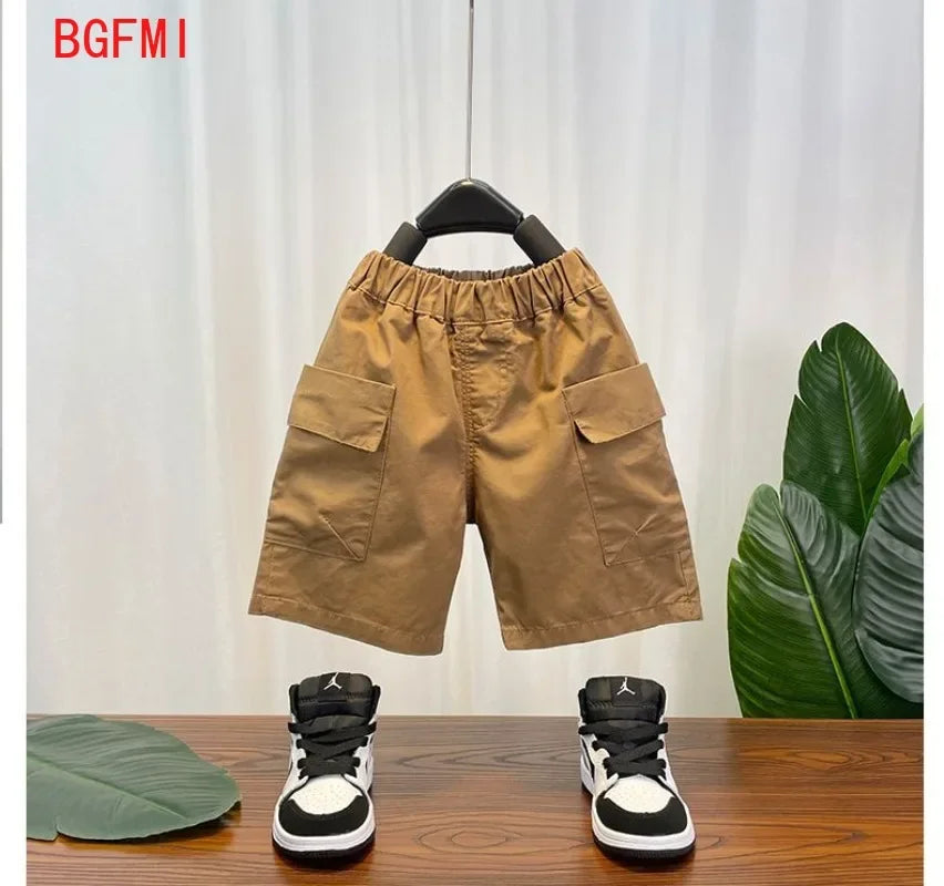 Korean Children's Clothes 2025 Summer Kids Clothes Boys Outfits Baby Thin Short Sleeves Stripe Polo Shirt +Shorts Two Pieces Set