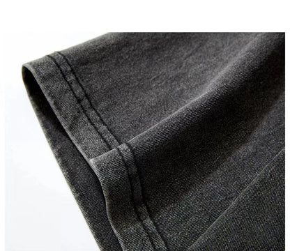 2025 Washed Vintage T-Shirts Street Hip Hop Retro Punk T Shirt women Harajuku Casual Cotton Short Sleeve Acid Wash TShirts top