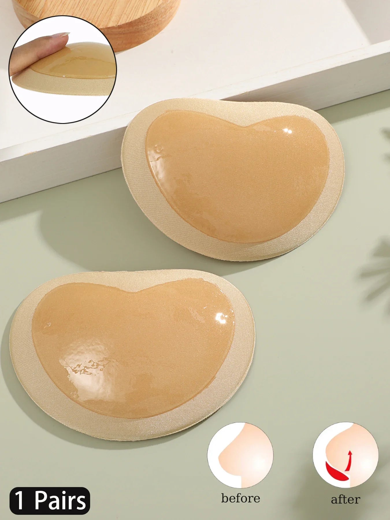 1Pair Silicone Bra Inserts Breast Pads Sticky Push-up Women Bra Cup Thicker Nipple Cover Patch Bikini Inserts for Swimsuit