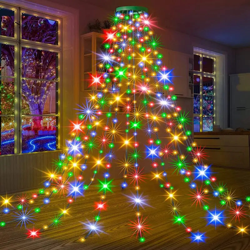 2m Christmas tree ring light string colorful decorative light
