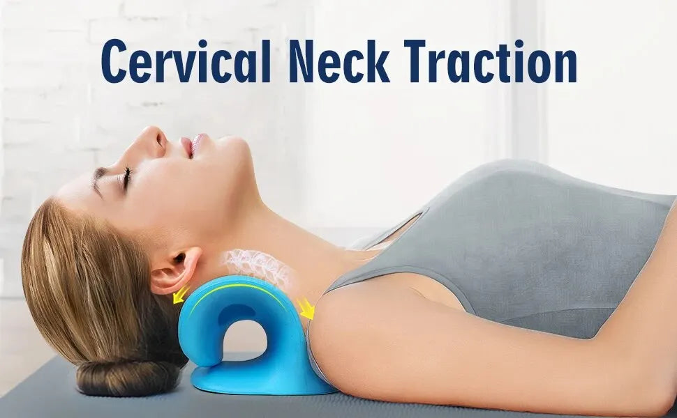 Neck and Shoulder Relaxer Cervical Traction Device for Relief and Cervical Spine Alignment Chiropractic Pillow Neck Stretcher