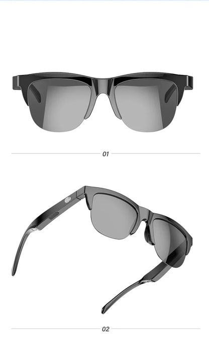 Smart Bluetooth V5.3 Sunglasses Glasses Call Outdoor Sports Headphones HIFI Black Technology Anti-touch UV For Men And Women