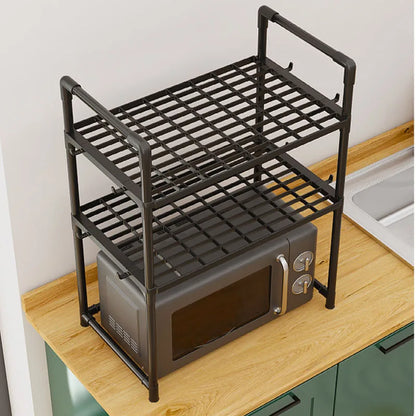 Kitchen Storage Rack Microwave Shelf Condiment Organizer Shelf Multi-Layer Simple Countertop Tidying Shelves Kitchen Accessories