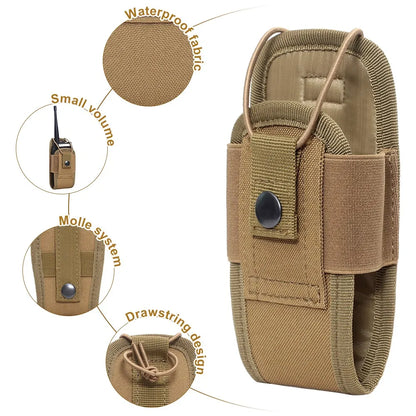 Tactical Walkie Talkie Pouch Oxford MolleRadio Pouch Holder Pocket PortableOutdoor Hunting Sports Waist BagInterphone Holster