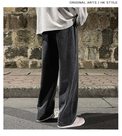 2024 Men's Hip-Hop Baggy Jeans Streetwear Oversized Wide Leg Pants - Drape Loose Fit Casual Trousers High Quality Free Shipping