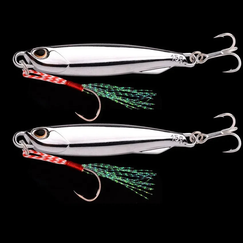 5pcs 10g 15g 20g 25g 30g Plating Silvery Metal Jig Lure Sea Fishing Bait Fishing Lure Saltwater Bass Tackle