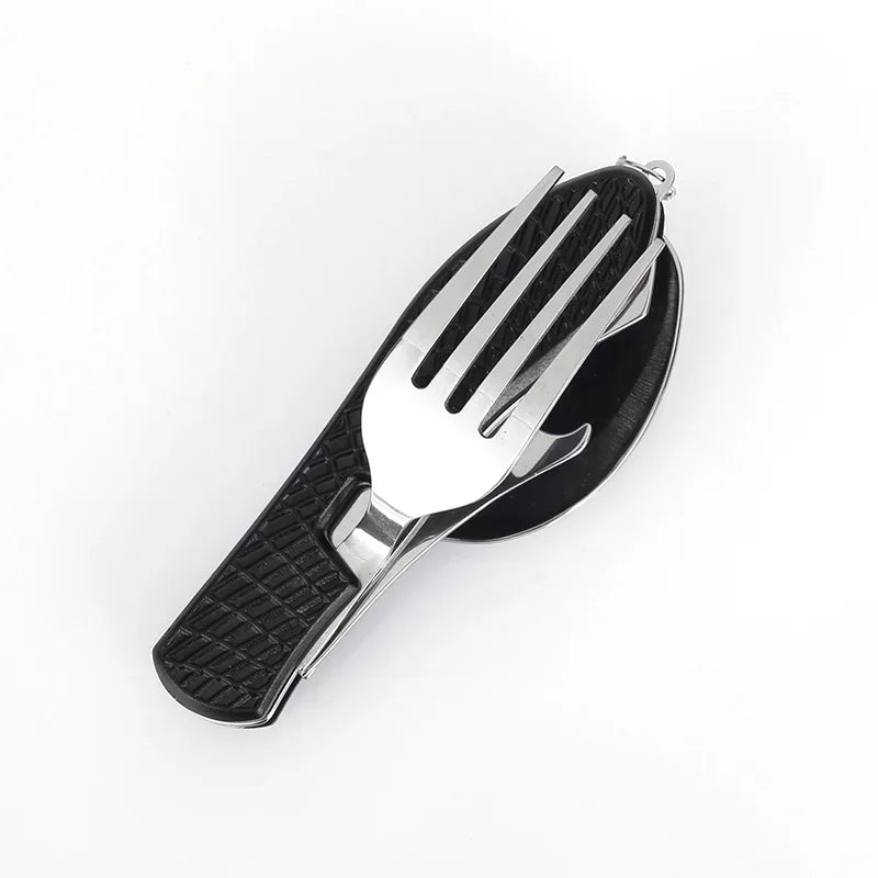 Foldable Camping Utensil Set - Multi-Functional Knife, Fork, Spoon Combo For Outdoor Activities And Sports Camping Picnic Travel