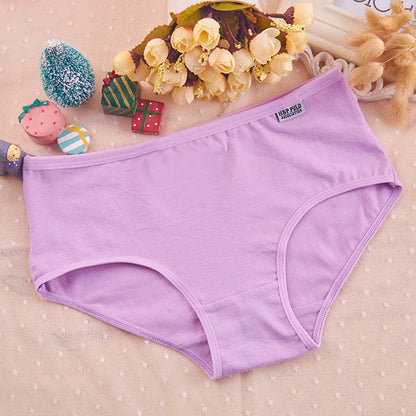 7Pcs/Lot Women Panties Cotton Underwear Breathable Soft Sexy Lingerie Female Briefs Girls Cute Solid Color Underpants Plus Size