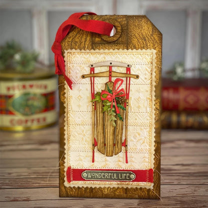 3D Embossing Folder Reindeer Christmas Tree Repitition Doodle Pattern for DIY Scrapbook Paper Card Adding Textured Album Craft