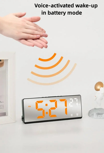 Digital Alarm Clock Travel Clock with Temperature Table Clock Large Display for Bedroom Office Kitchen Home Decoration