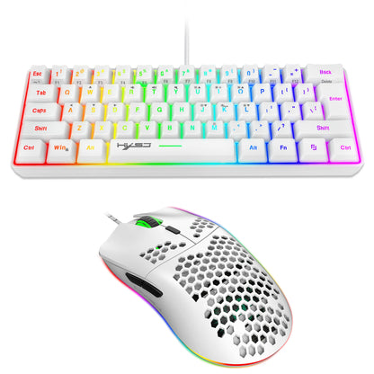 Gaming Keyboard And Mouse Combo,61-key Mini Wired Keyboard RGB Backlit 6400 CPI Mouse, Keyboard And Mouse Gaming For box PC Lapt