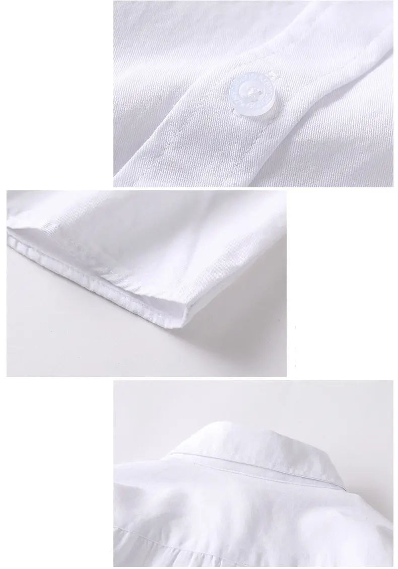 Kids Clothes Girls 8 To 12 Cotton Children Long Sleeve White Shirts Primary School Uniform for Teenage Boys Button Tops 6-16Yrs