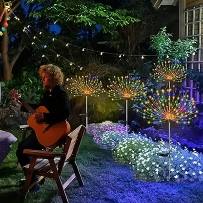 90-200LED Solar Firework Light Waterproof Outdoor 8 Lighting Modes Fairy String Light Christmas Solar Lights Garden Decoration