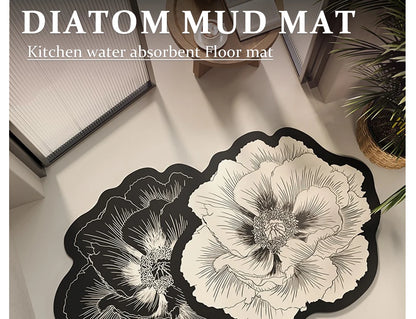 Bathroom Floor Mat Water-absorbing Non-slip Dirt-resistant Carpet Flower Diatom Mud Special-shaped Rug Door Home Decoration Mats