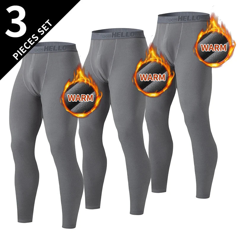 1/3/4 Pcs Men's Autumn And Winter Solid Color Warm Pants Slim Autumn Pants Comfortable Pants Men's Winter Plus Size 5XL Leggings