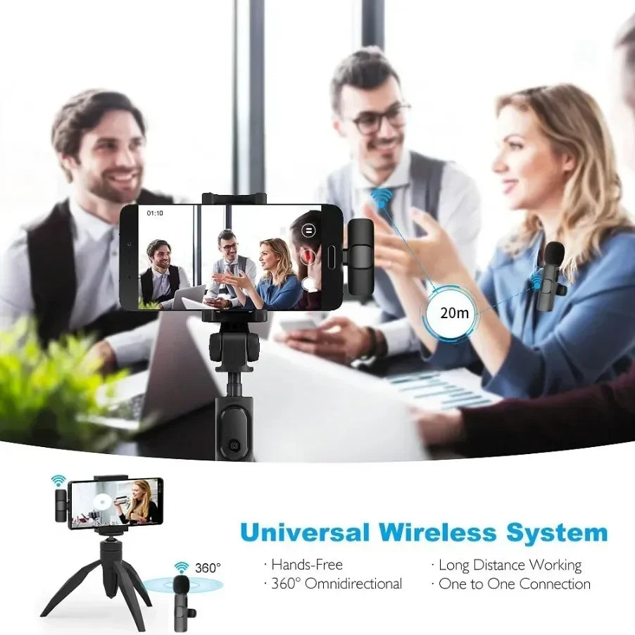 VIKEFON Microphone Wireless Lavalier for Live Streaming/YouTube/TikTok/Facebook Live Noise Reduction Mic For iPhone/Android