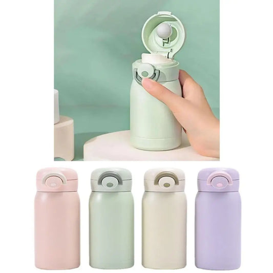 304 Stainless Steel Mini Thermos Cup Cute 220/320ml Small Capacity Vacuum Flask Pop-up Lock Mug Girls