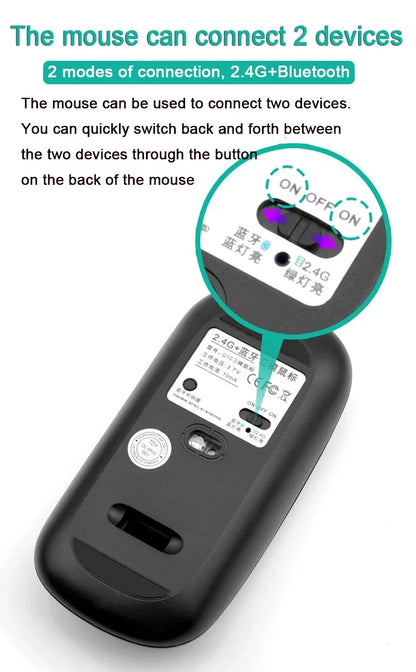 Bluetooth 5.0 &2.4G Wireless Keyboard and Mouse Combo Mini Multimedia Keyboard Mouse for Computer Laptop PC iPad Macbook Android