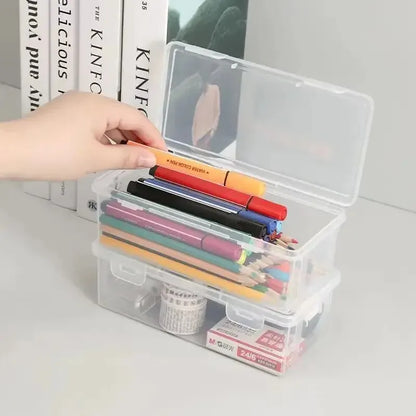 1PC Transparent Pencil Case Sketch Plastic Pencil Case Storage Case Art Student Pencil Case Large Capacity Toolbox