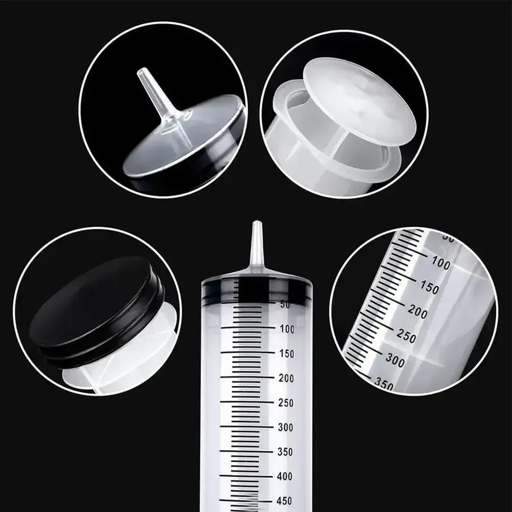 100ml-550ml Large Capacity Syringe Syringes Reusable Pump Measuring 1m Tube Pet Feeding Big Syringe Liquid Enema Glue Filling