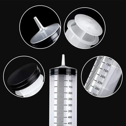 100ml-550ml Large Capacity Syringe Syringes Reusable Pump Measuring 1m Tube Pet Feeding Big Syringe Liquid Enema Glue Filling