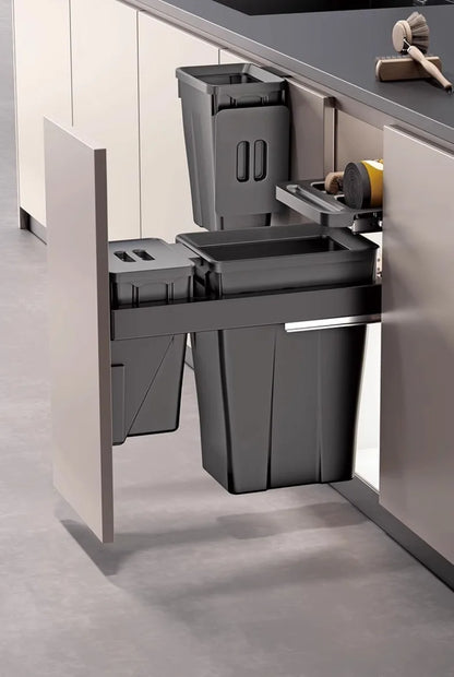 Kitchen Cabinet Embedded Trash Can Large Capacity Hidden Trash Can Classified Garbage Bin with Lid Kitchens Food Waste Disposal