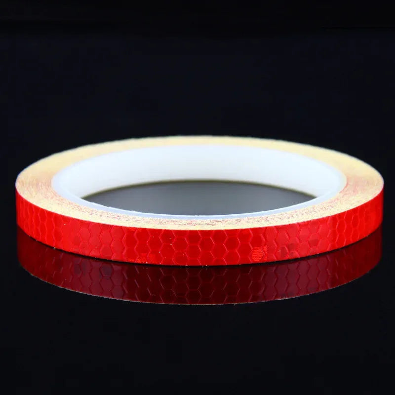 1cmx8m Bike Stickers Reflective Tape Fluorescent Safety Warning Strips MTB Cycling Tapes for Bicycle Helmet Motorcycle Scooter