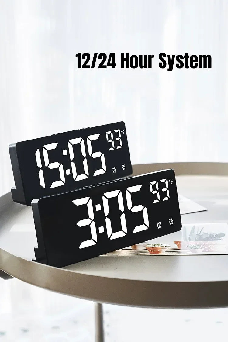 Digital Alarm Clock Travel Clock with Temperature Table Clock Large Display for Bedroom Office Kitchen Home Decoration