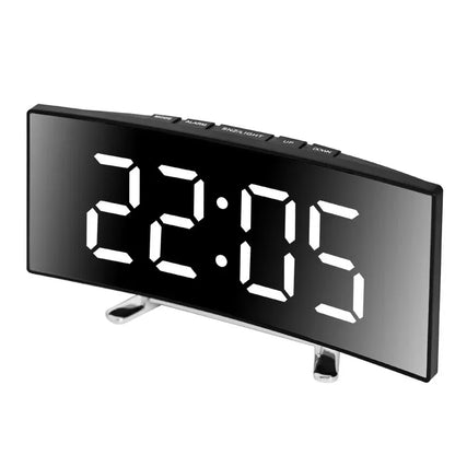 LED Curved Screen Luminous Electronic Clock Mirror Clock Living Room Large Screen Alarm Clock Home Decoration