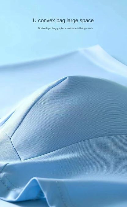 4pcs Boxer Shorts Men's Ice Silk Underwear Male Underpants Breathable Sexy Thin Panties U Convex Lingerie Wholesale Lots L-6XL