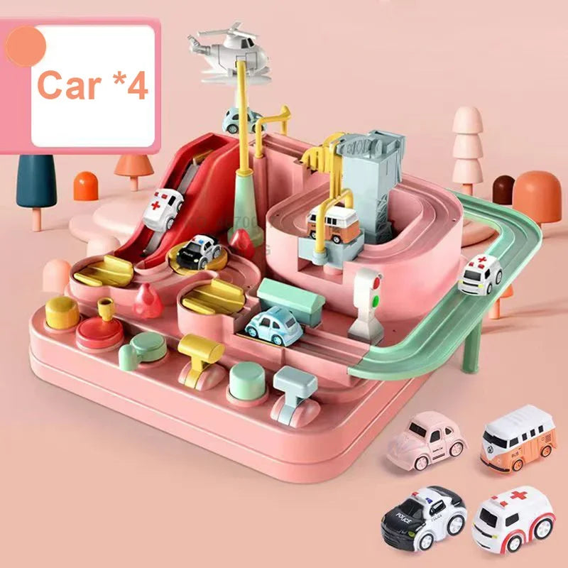 Car Train Track Sets Racing Rail Model Educational Toys Children Adventure Game Mechanical Interactive Animals Space Rocket Toy