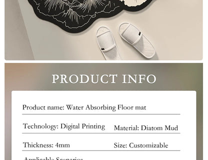 Bathroom Floor Mat Water-absorbing Non-slip Dirt-resistant Carpet Flower Diatom Mud Special-shaped Rug Door Home Decoration Mats