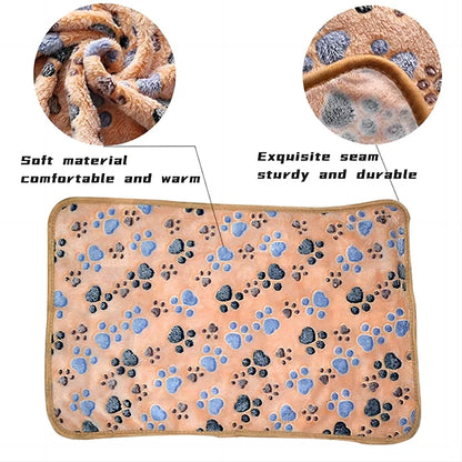Pet Bed Mat Cute Warm Cover Towel Handcrafted Cat Dog Fleece Soft Blanket for Small Medium Large dogs Puppy Pet Supplies ﻿