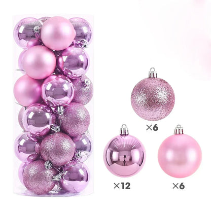 24Pcs 3/4/6CM Christmas Balls Decoration Christmas Tree Hanging Ornaments for Party Decor New Year Navidad Gift 2026 Accessories