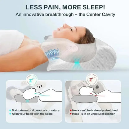 1PC Butterfly Memory Neck Pillow Slow Rebound Comfortable Sleep Memory Foam Pillow 2 in 1 Ergonomic Contour Pillows Home Supply