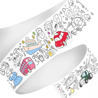 300CM DIY Drawing Roll Sticky Color Filling Paper Graffiti Scroll Coloring Roll Kids DIY Painting Educational Toys For Children