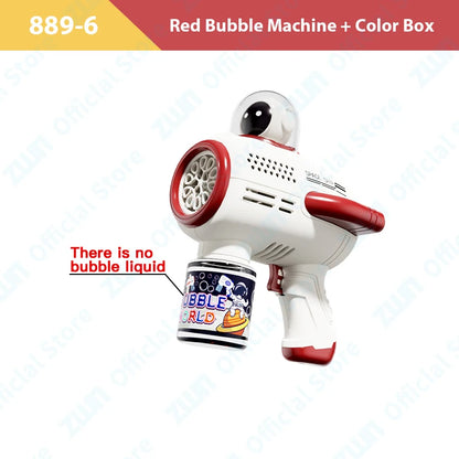 Children Bubble Gun Toy Astronaut Fully Automatic Bubble Machine Bubbles Gun Outdoor Game Fantasy Toy for Boys Girls Gifts