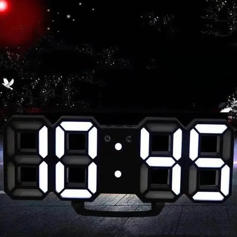 3D Mini Clock LED Digital Wall Clock Desk Clock Electronic Alarm Clock Living Room Wall Clock DIY Kitchen Timer Cute Timer